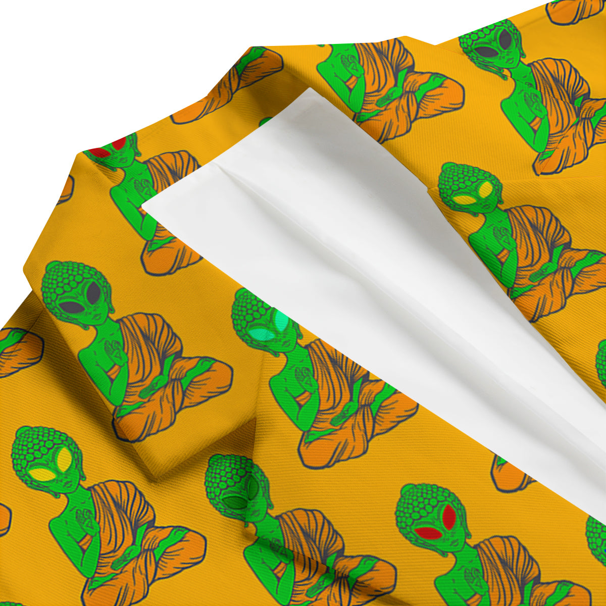 Buddha Alien Psychedelic Print Pattern Men's Blazer-grizzshop