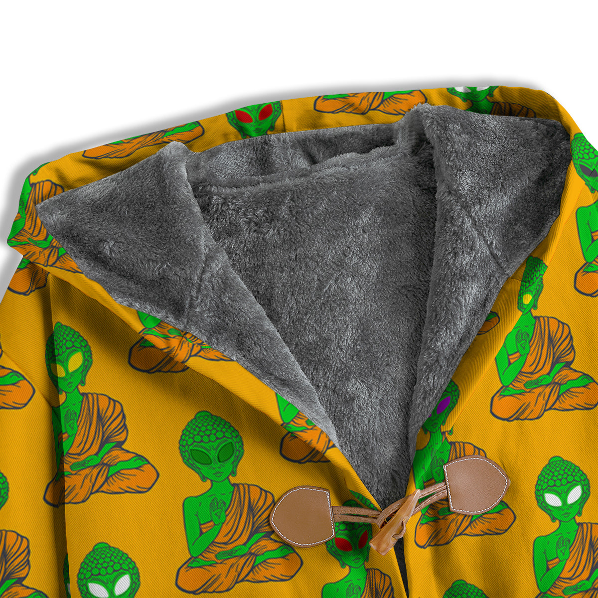 Buddha Alien Psychedelic Print Pattern Men's Windbreaker Jacket-grizzshop