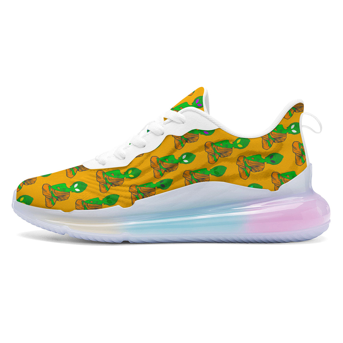 Buddha Alien Psychedelic Print Pattern Running Sneakers-grizzshop