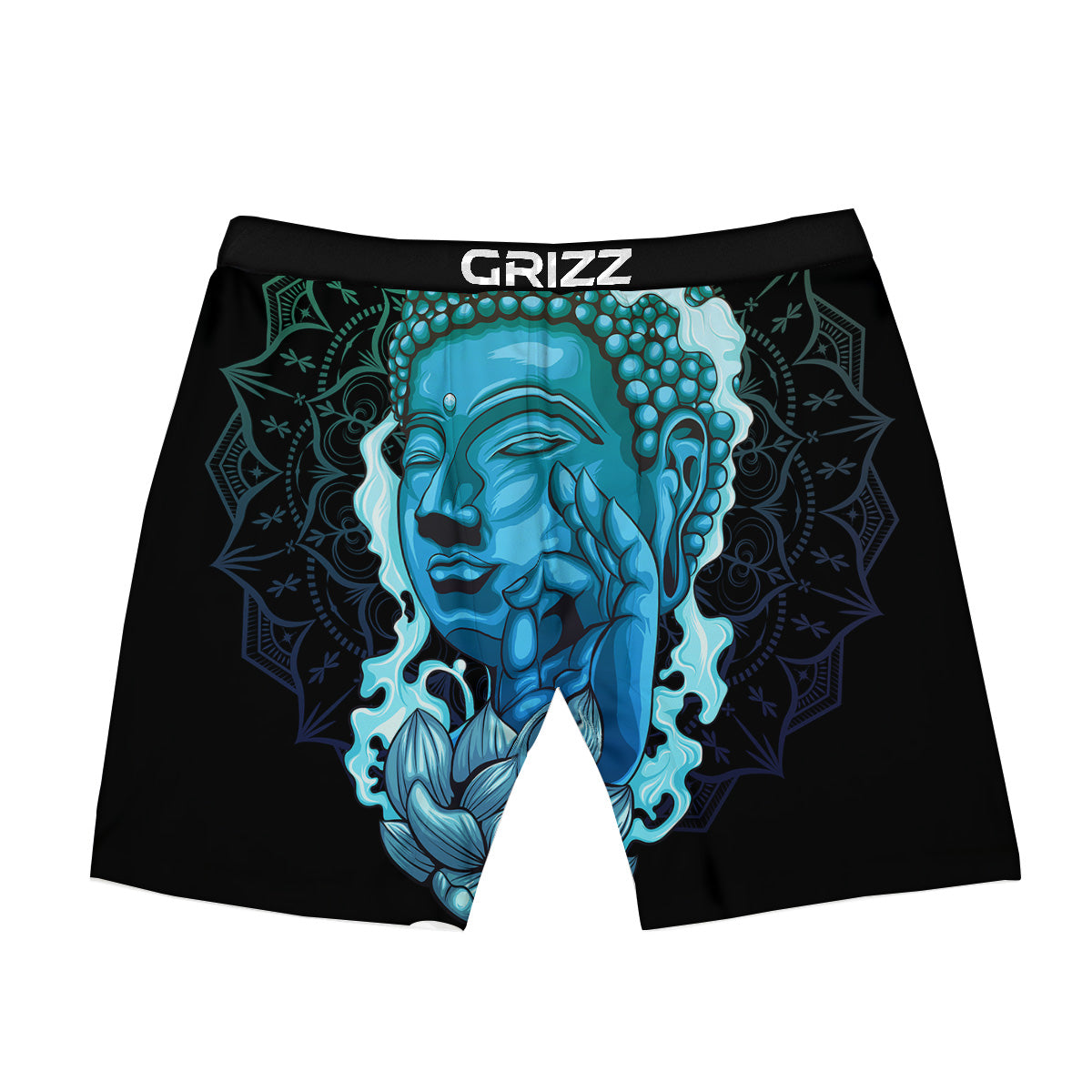 Buddha Blue Print Boxer Briefs-grizzshop