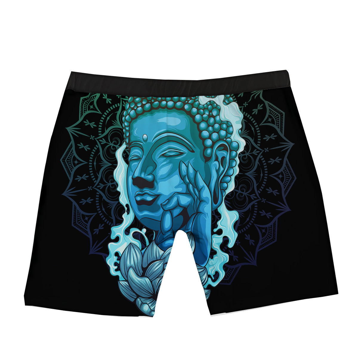 Buddha Blue Print Boxer Briefs-grizzshop