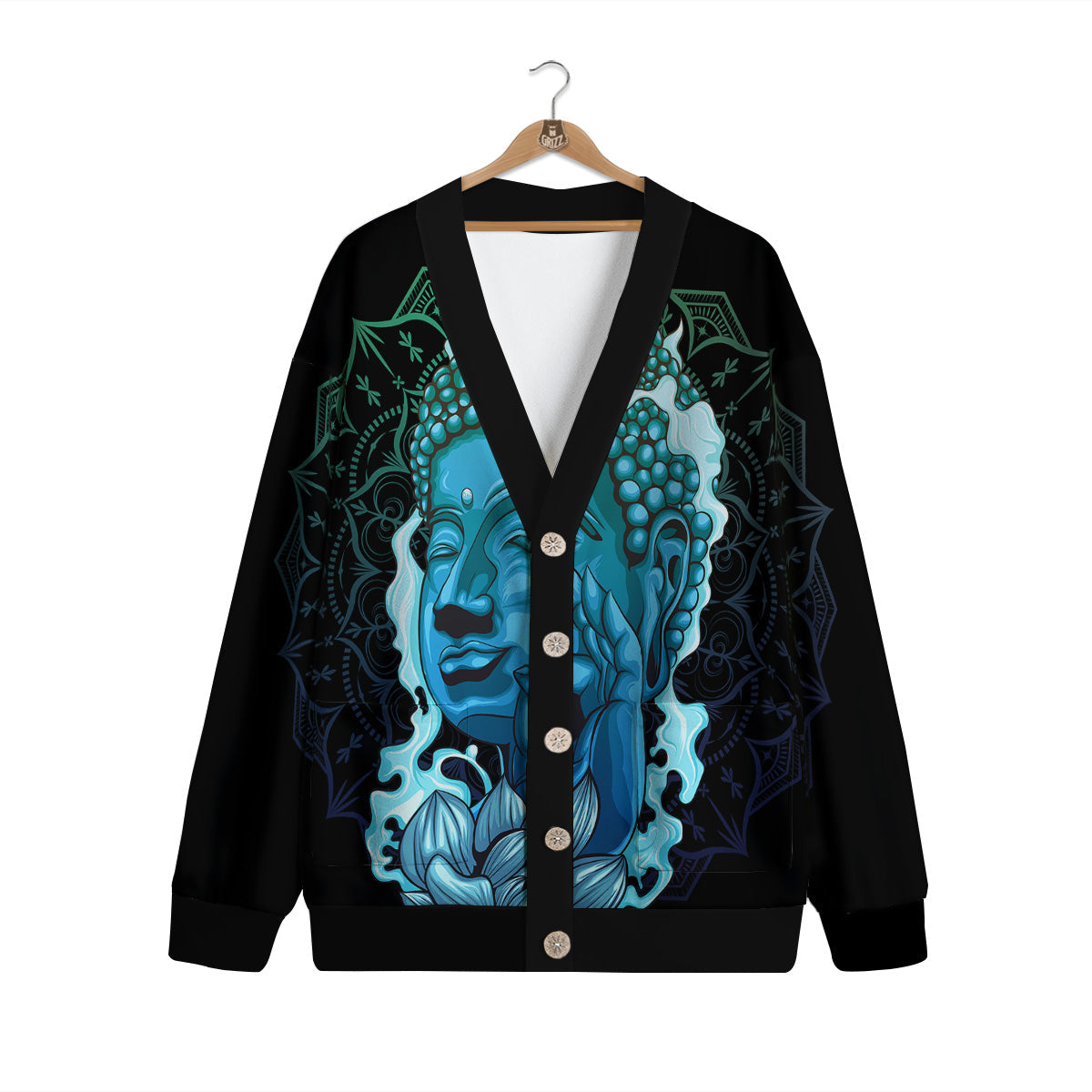 Buddha Blue Print Cardigan-grizzshop