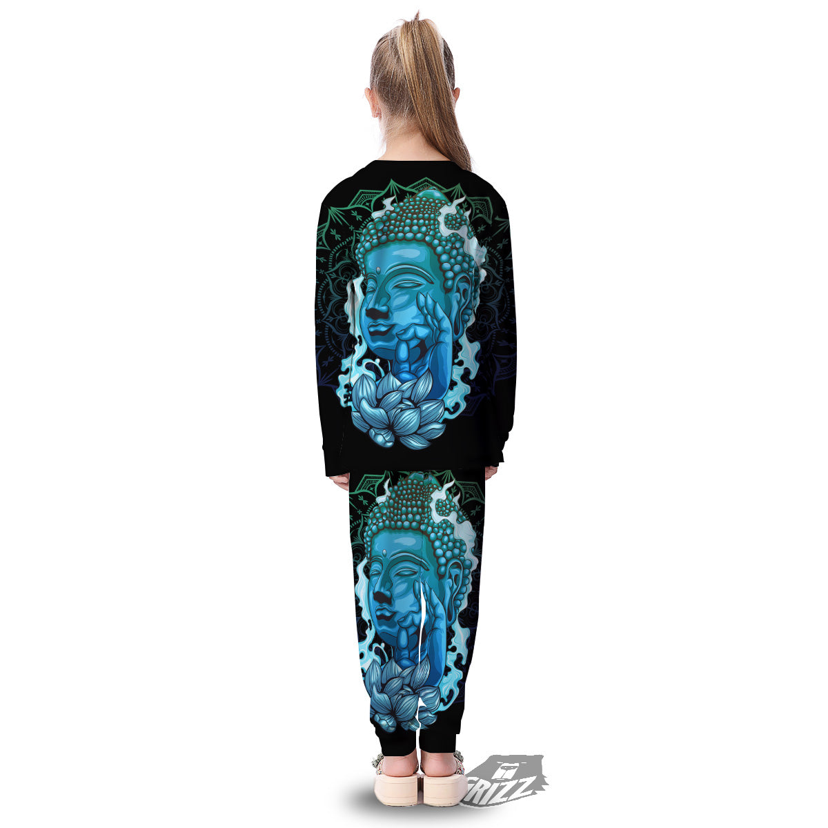 Buddha Blue Print Kid's Pajamas-grizzshop
