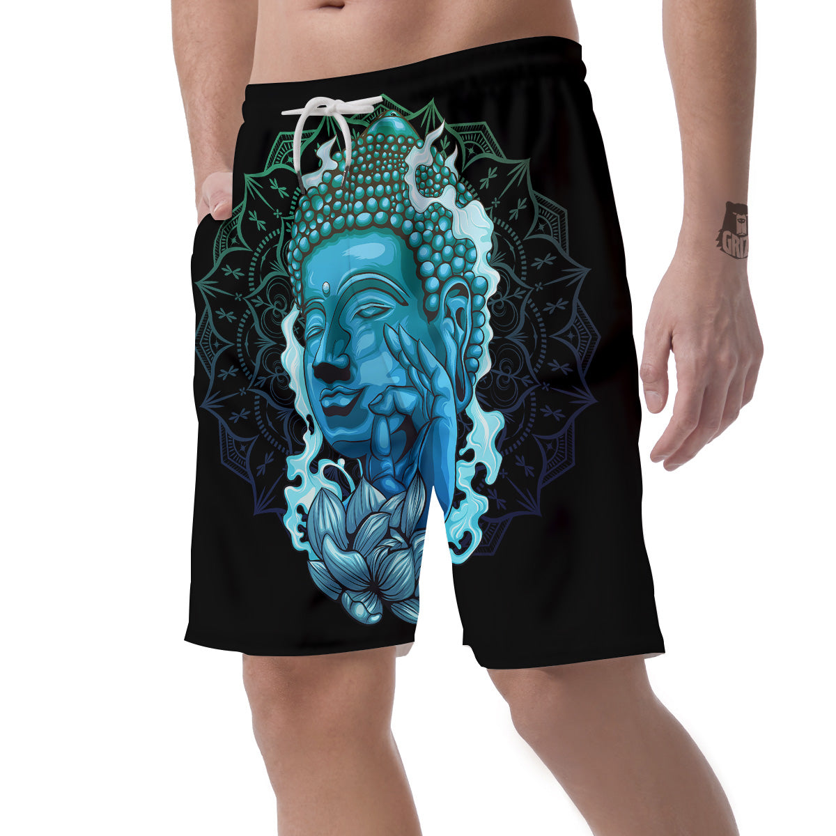 Buddha Blue Print Men's Shorts-grizzshop