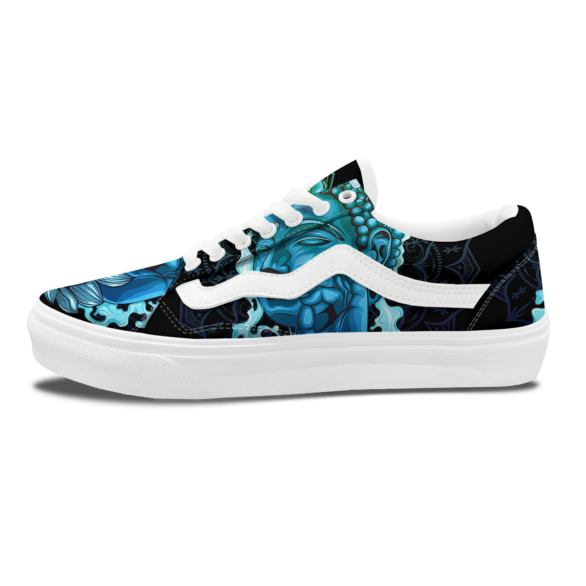 Buddha Blue Print Skate Shoes-grizzshop