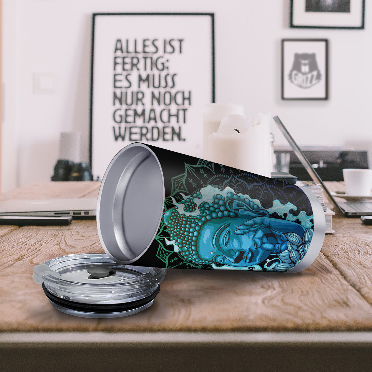Buddha Blue Print Tumbler-grizzshop