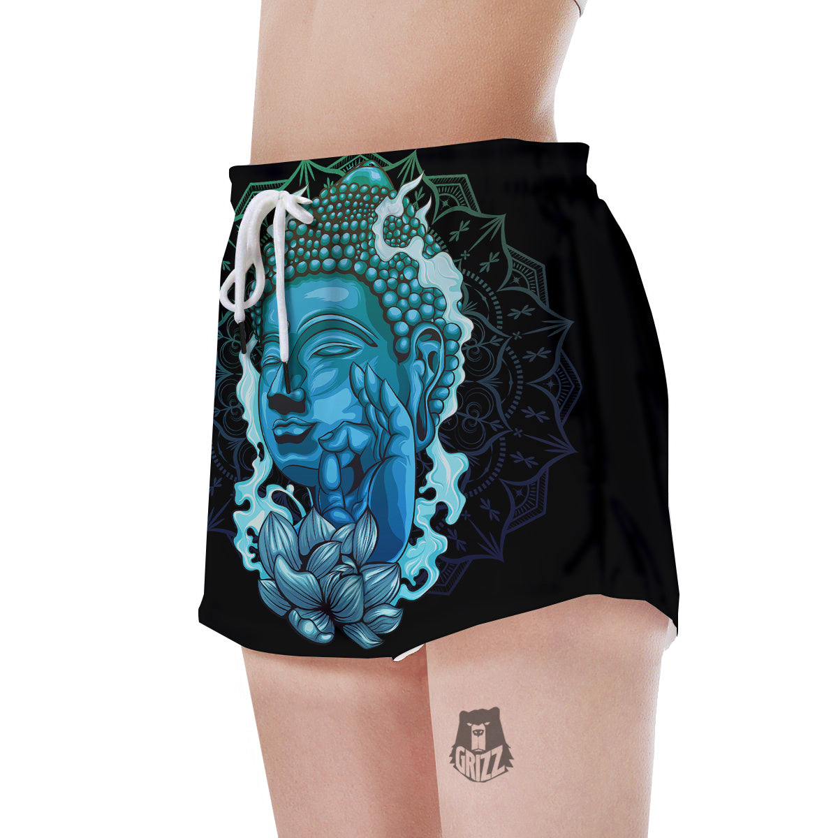 Buddha Blue Print Women's Shorts-grizzshop