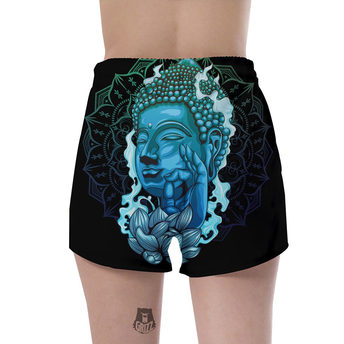 Buddha Blue Print Women's Shorts-grizzshop