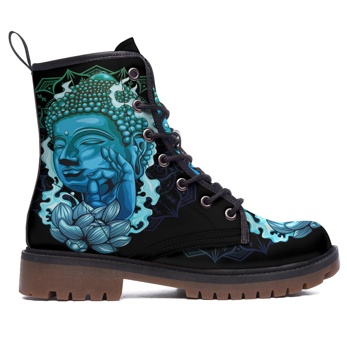 Buddha Blue Print Work Boots-grizzshop