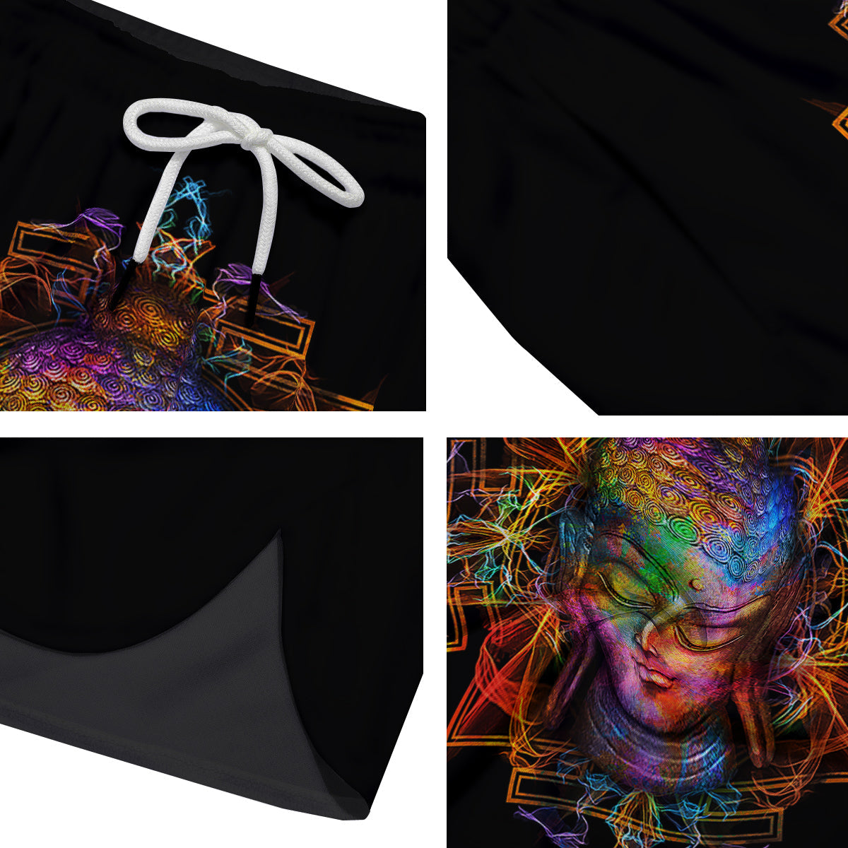 Buddha Colorful Print Men's Running Shorts-grizzshop