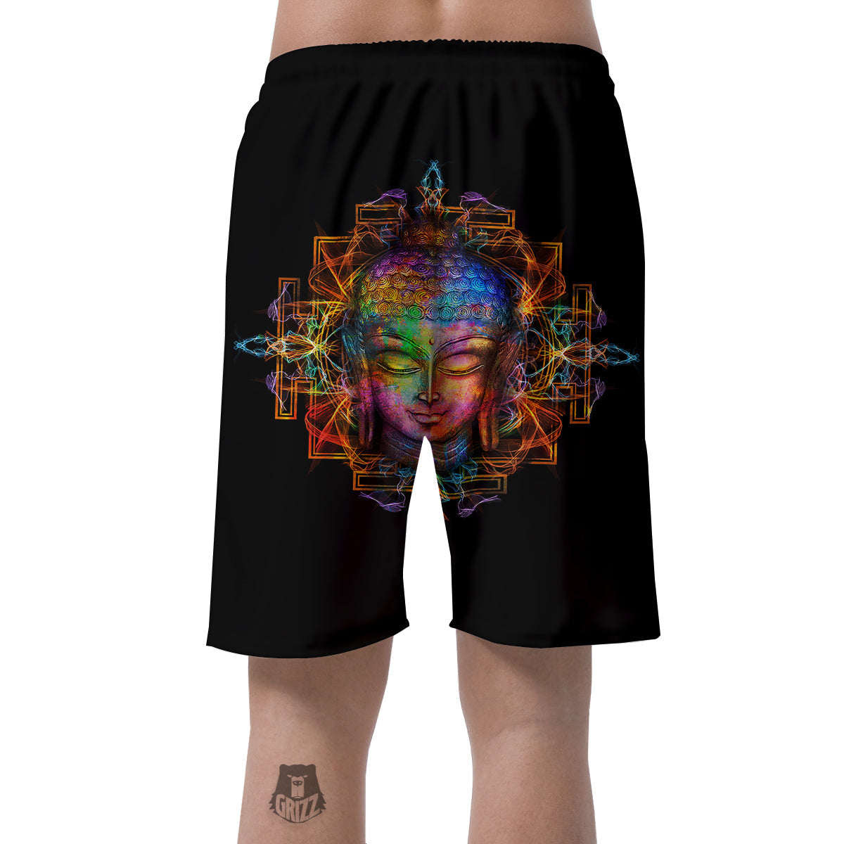 Buddha Colorful Print Men's Shorts-grizzshop