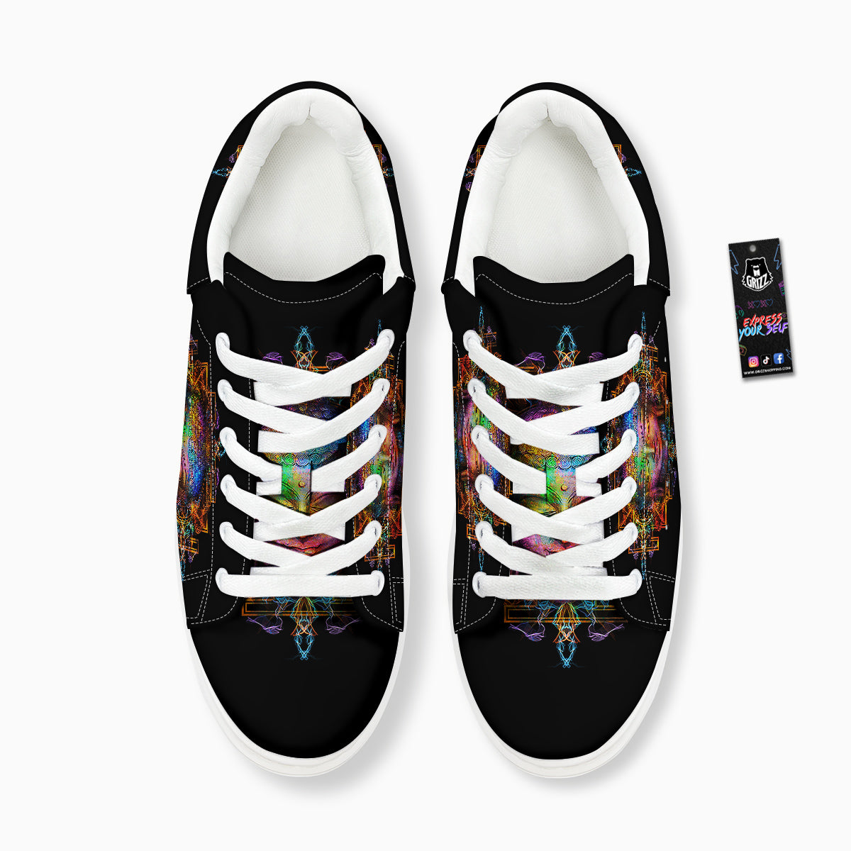 Buddha Colorful Print Platform Shoes-grizzshop
