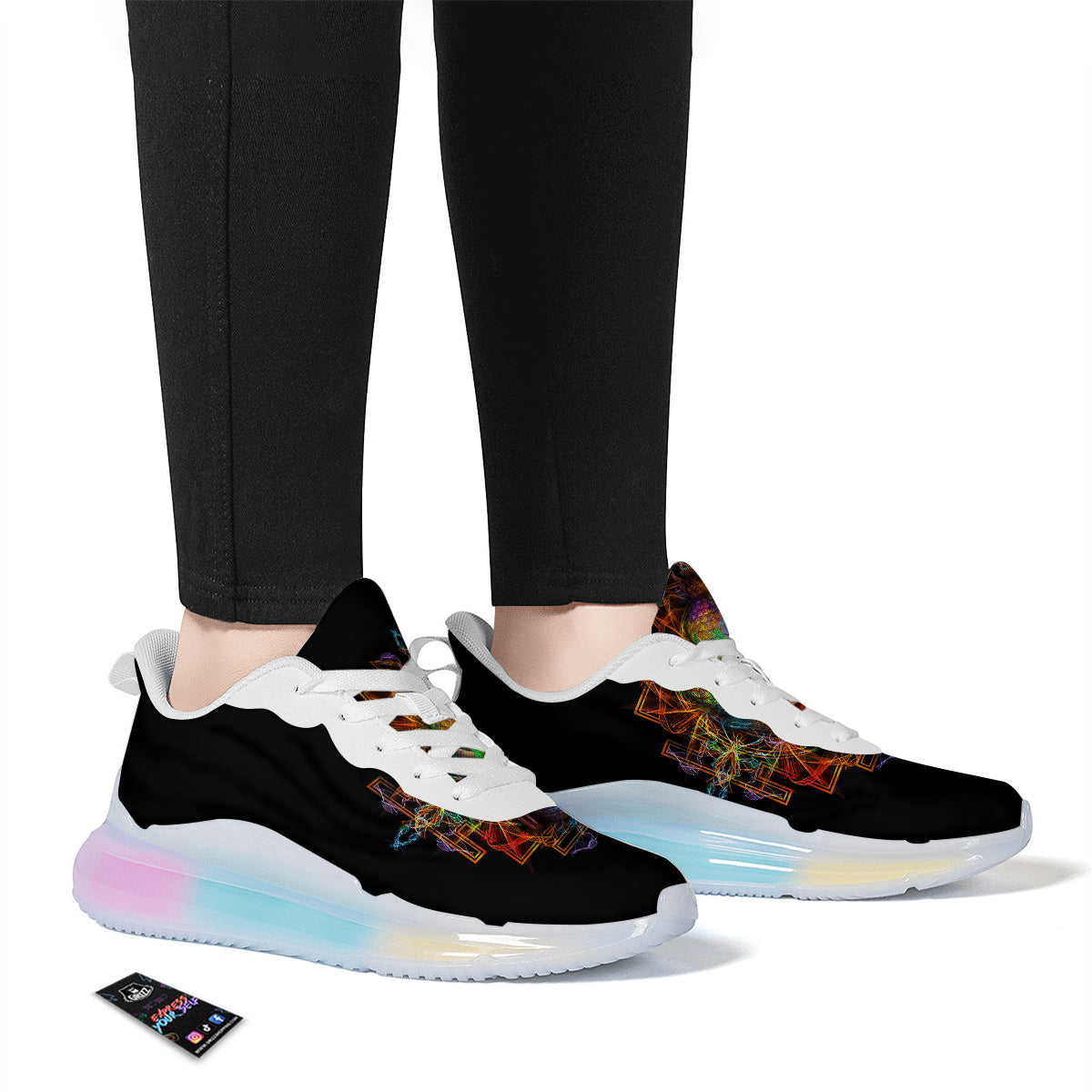 Buddha Colorful Print Running Sneakers-grizzshop