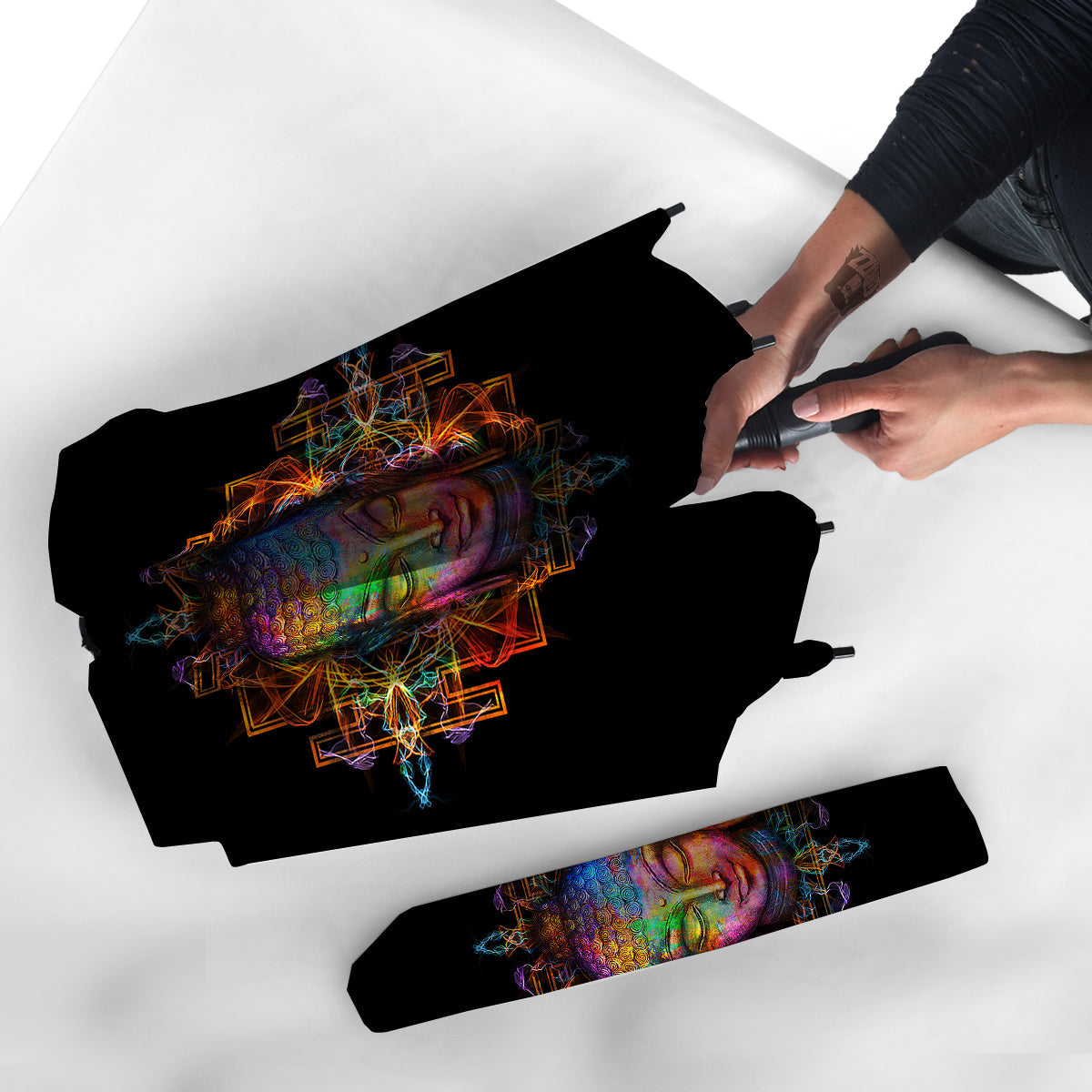 Buddha Colorful Print Umbrella-grizzshop