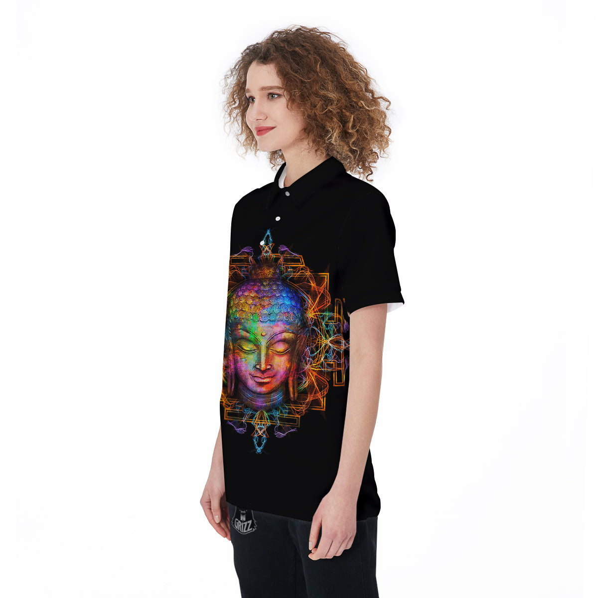 Buddha Colorful Print Women's Golf Shirts-grizzshop
