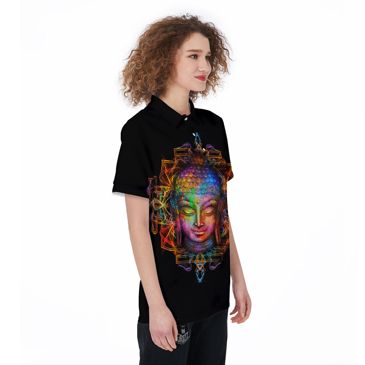 Buddha Colorful Print Women's Golf Shirts-grizzshop