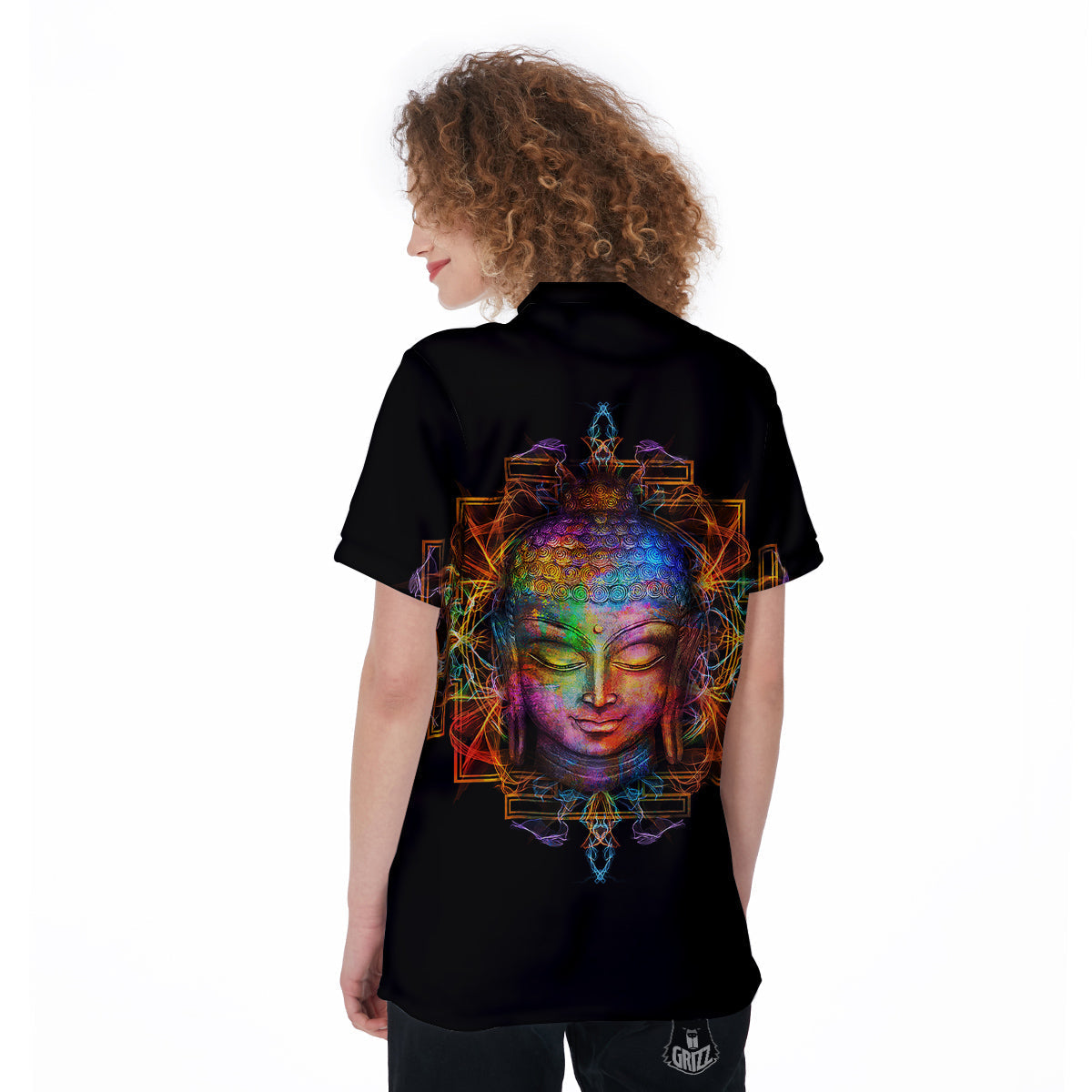 Buddha Colorful Print Women's Golf Shirts-grizzshop