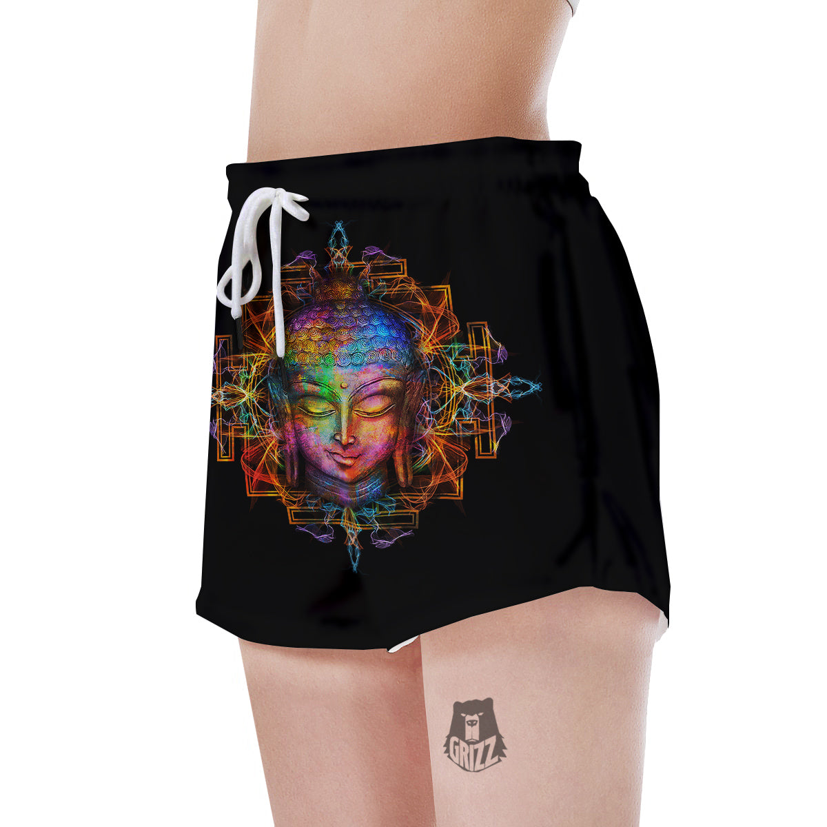 Buddha Colorful Print Women's Shorts-grizzshop