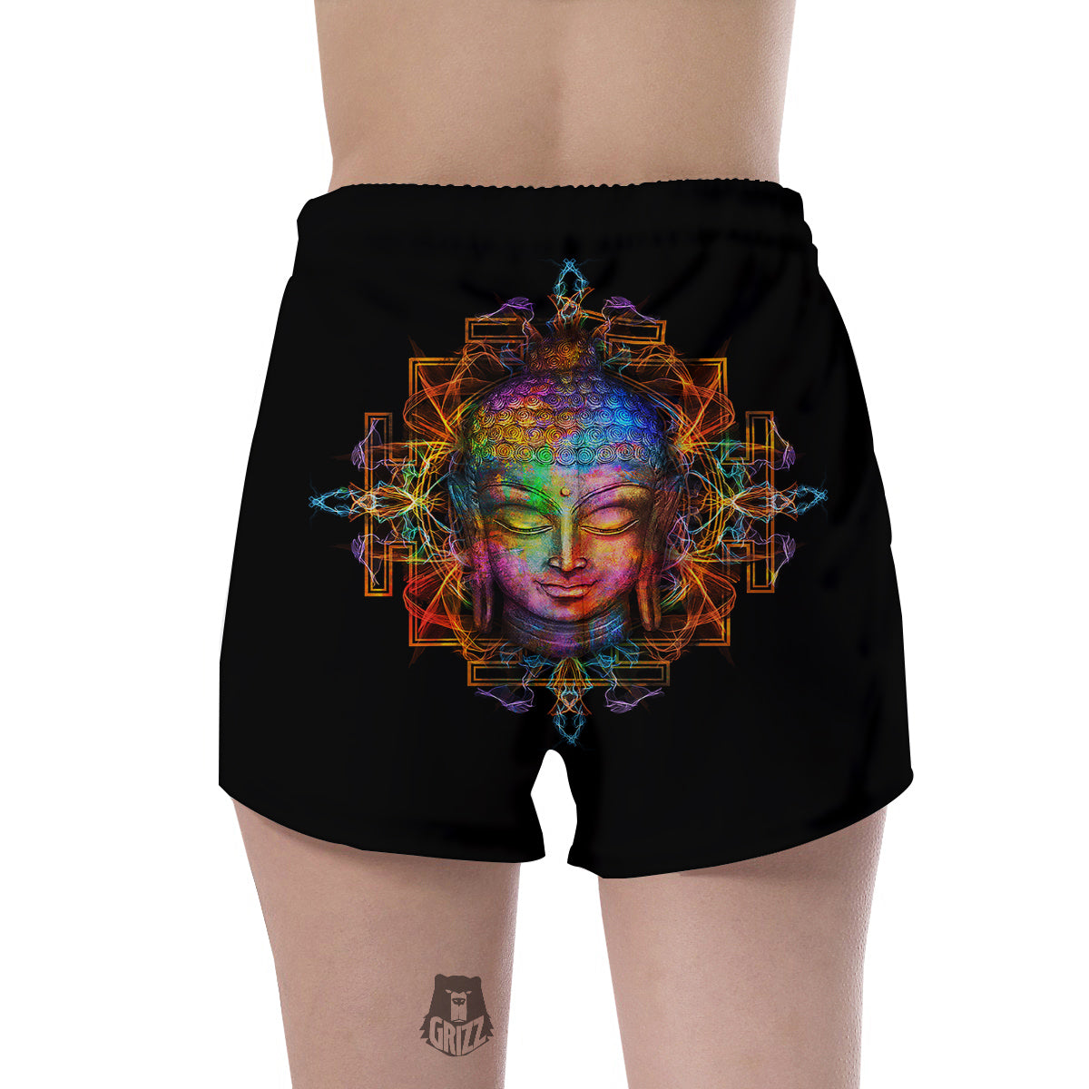 Buddha Colorful Print Women's Shorts-grizzshop