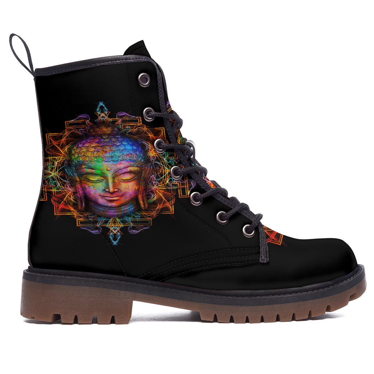 Buddha Colorful Print Work Boots-grizzshop