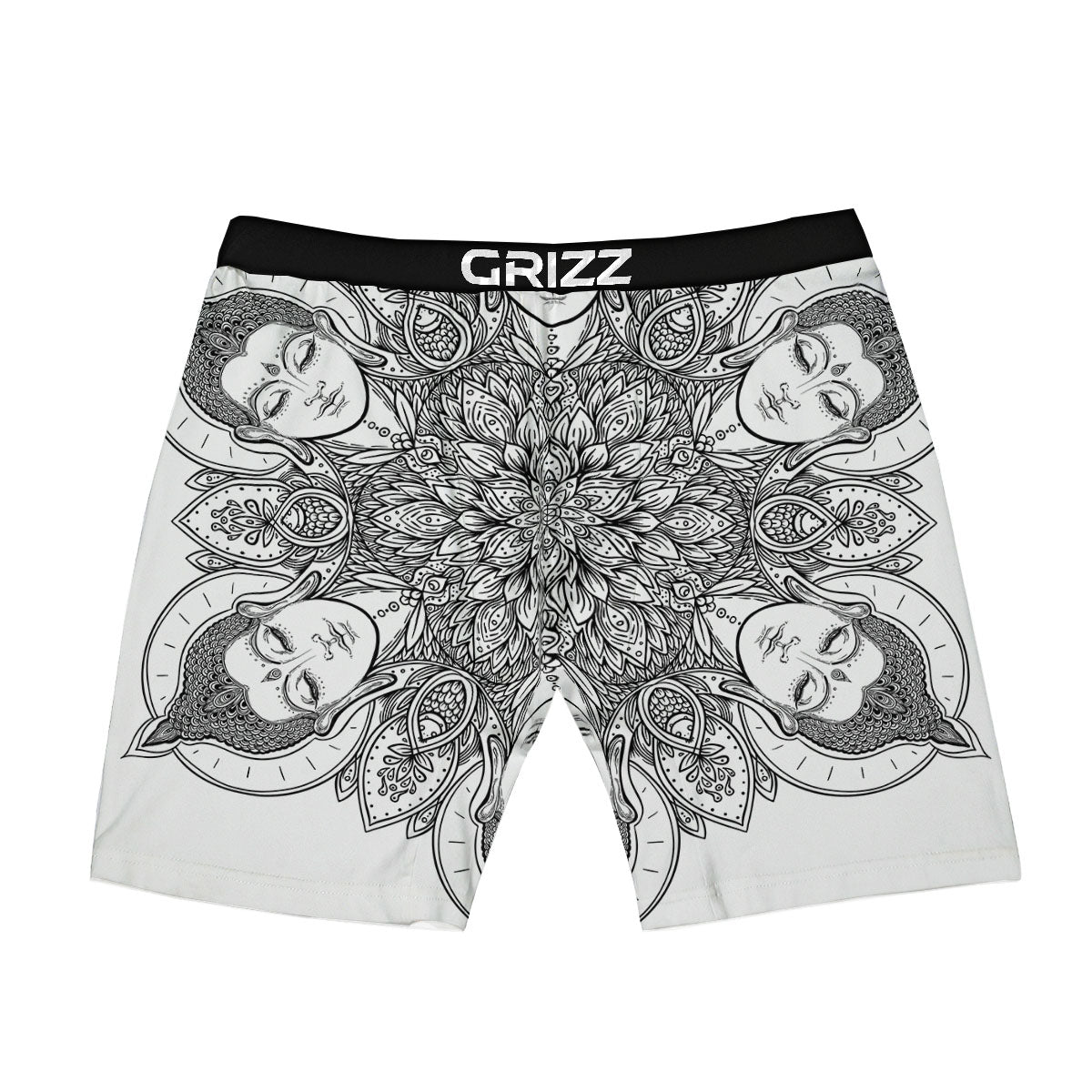 Buddha Face Ornate Mandala Print Boxer Briefs-grizzshop