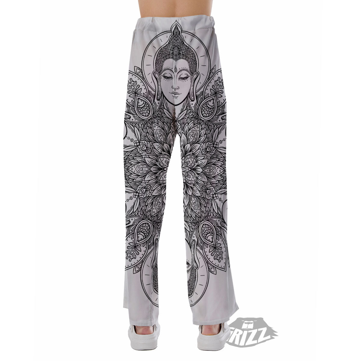 Buddha Face Ornate Mandala Print Pajama Pants-grizzshop