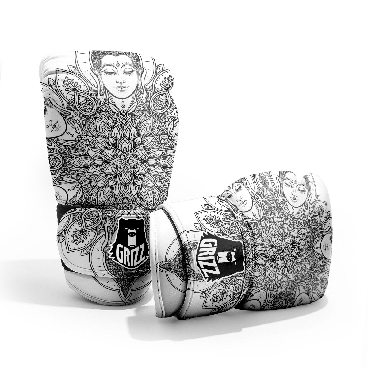 Buddha Face Ornate Mandala Print Pro Boxing Glove
