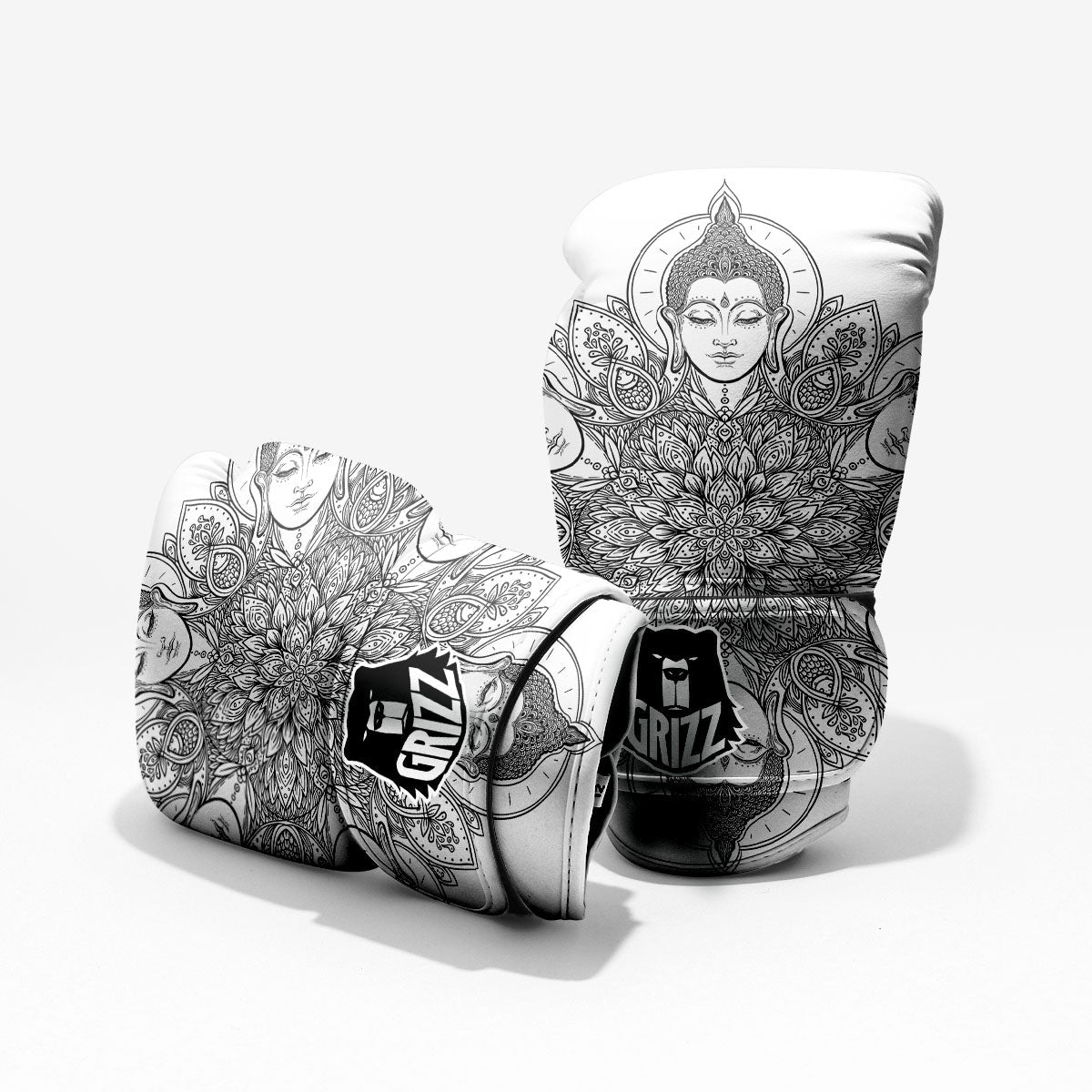 Buddha Face Ornate Mandala Print Pro Boxing Glove