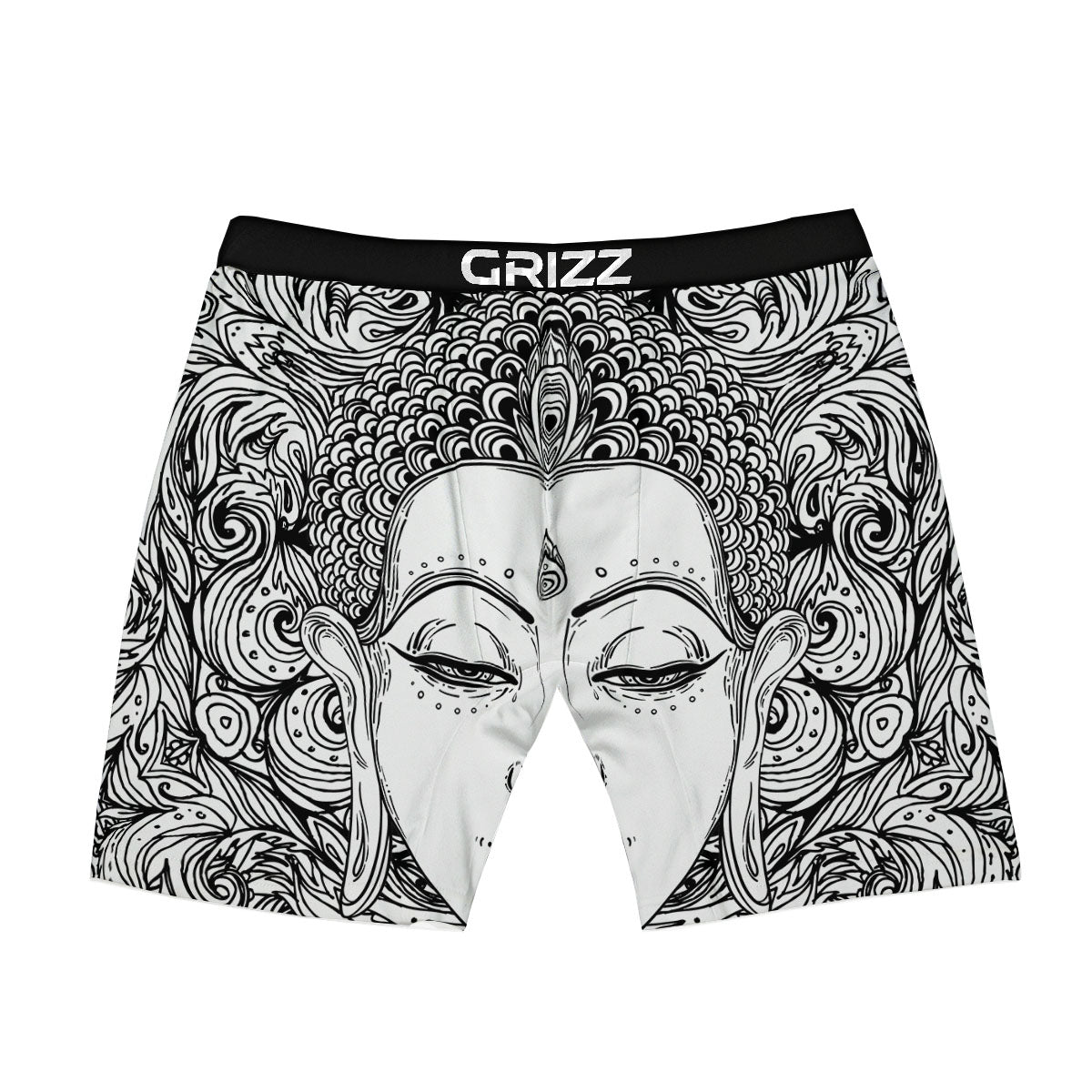 Buddha Mandala Spiritual Black White Print Boxer Briefs-grizzshop
