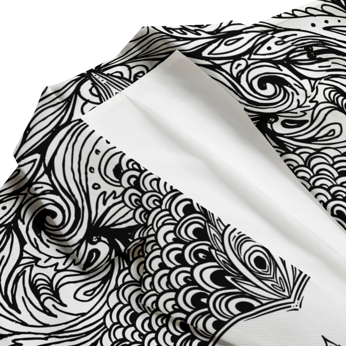 Buddha Mandala Spiritual Black White Print Men's Blazer-grizzshop