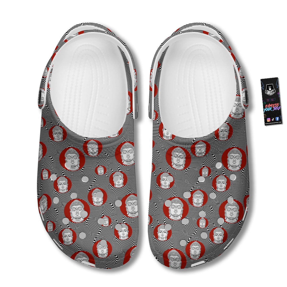 Buddha Print Pattern Clog-grizzshop