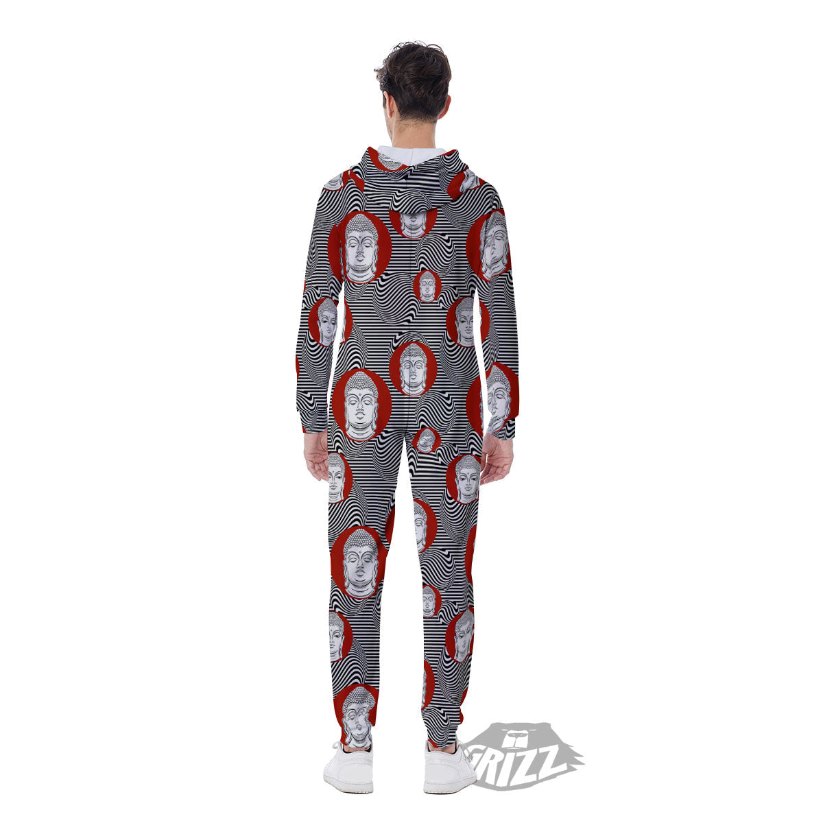 Buddha Print Pattern Men's Jumpsuit-grizzshop