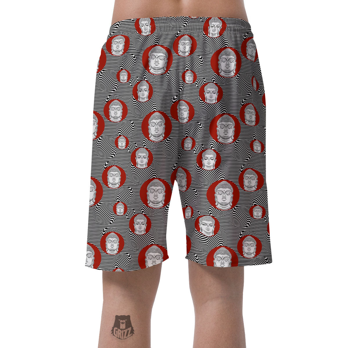 Buddha Print Pattern Men's Shorts-grizzshop