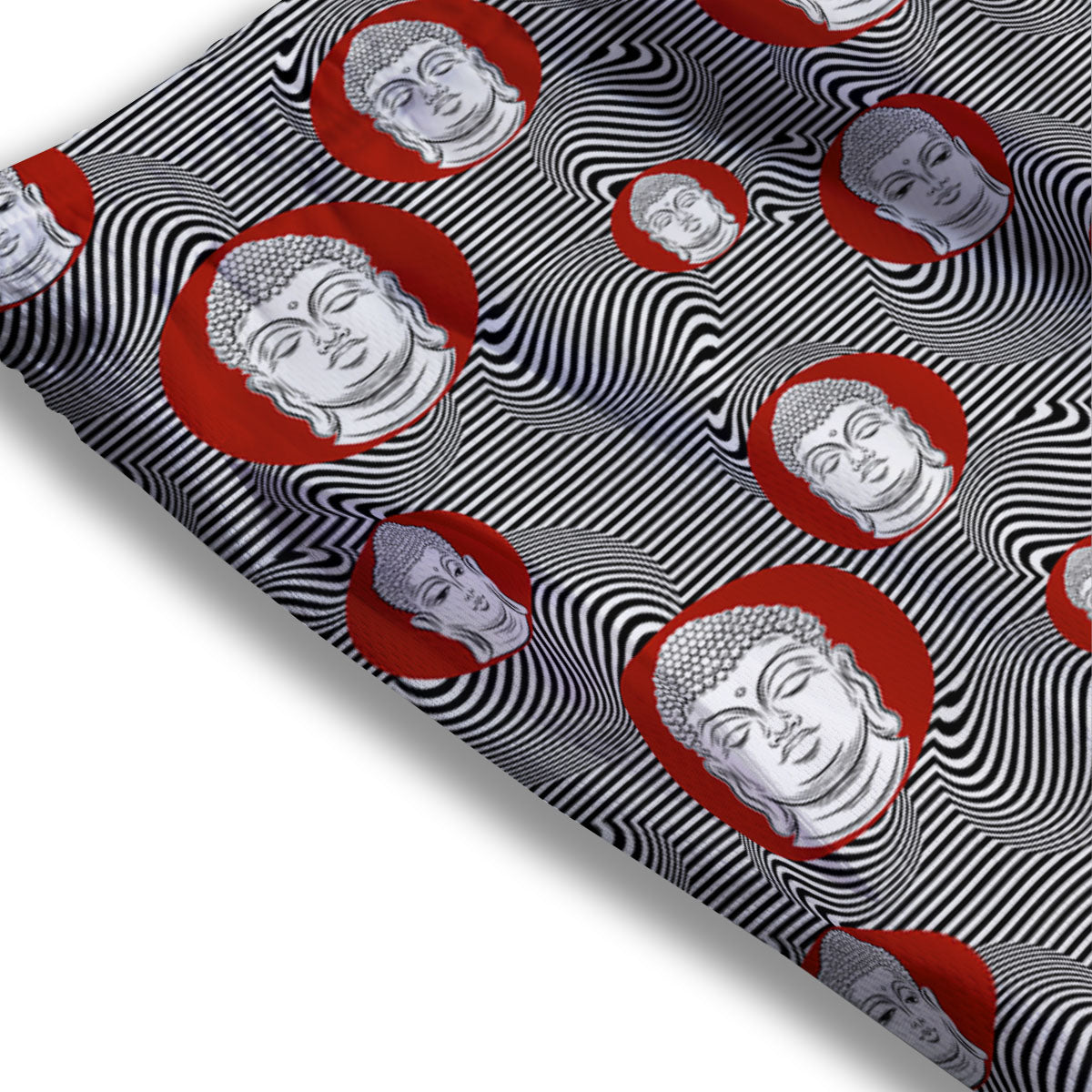 Buddha Print Pattern Mesh Shorts-grizzshop
