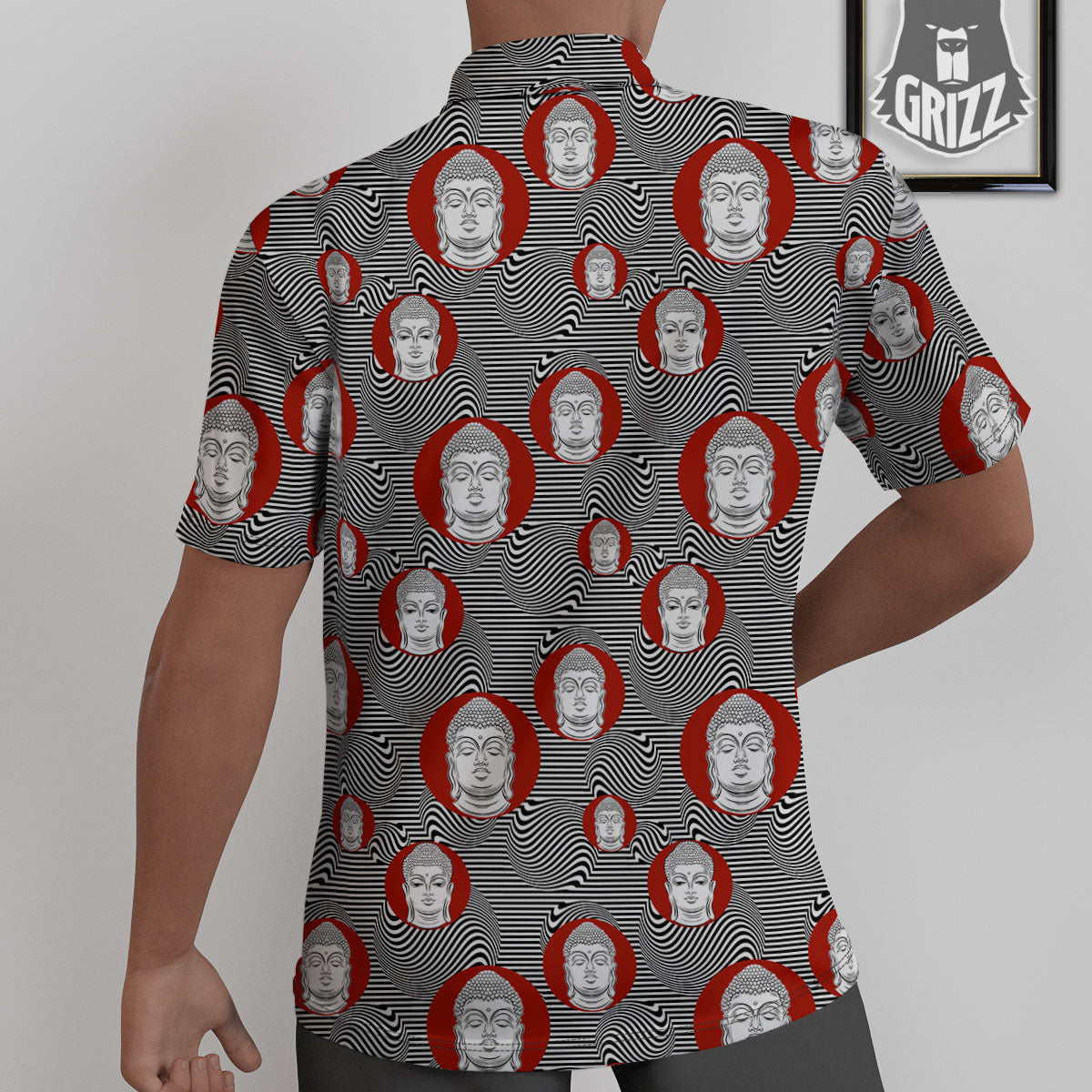 Buddha Print Pattern Untucked Shirts-grizzshop