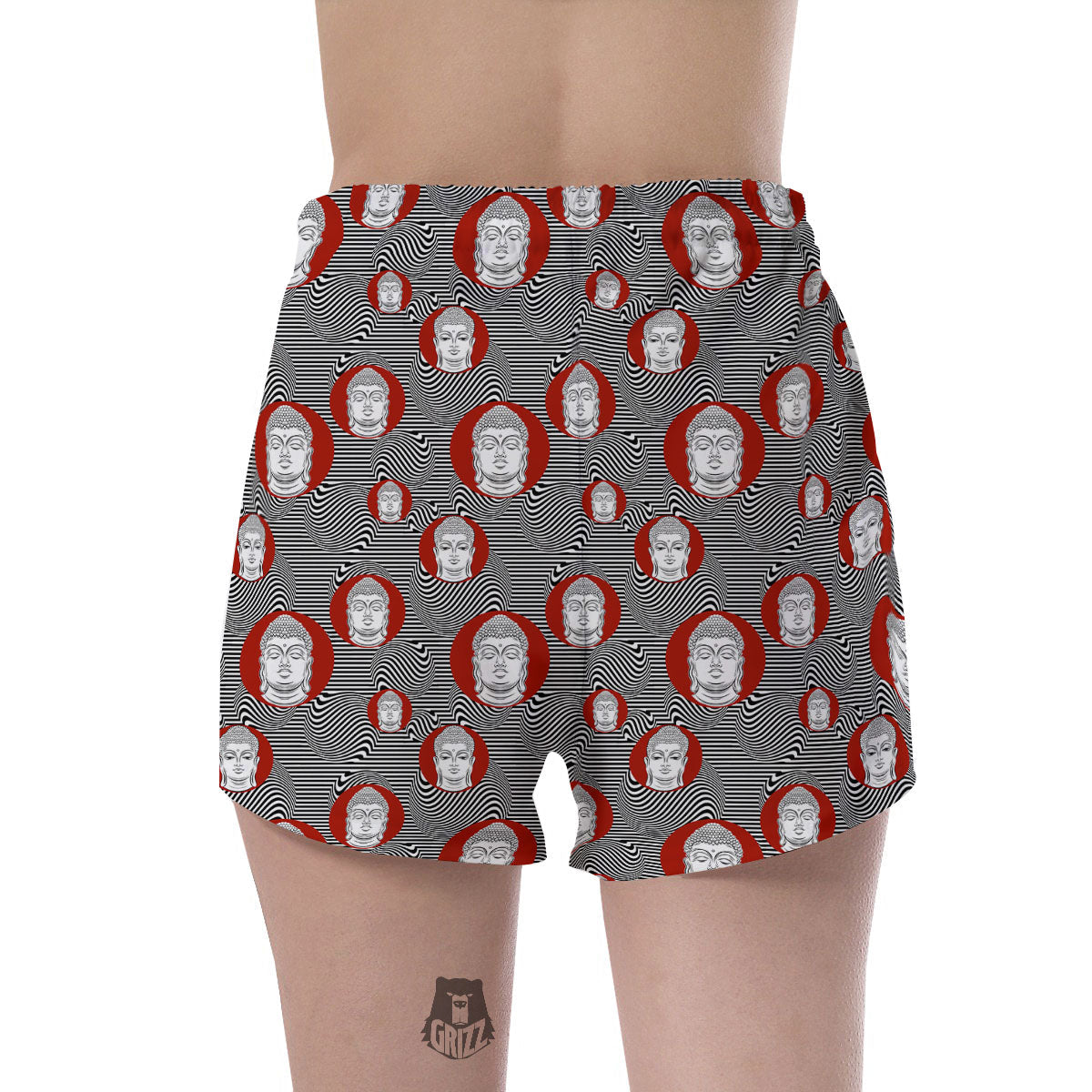 Buddha Print Pattern Women's Shorts-grizzshop