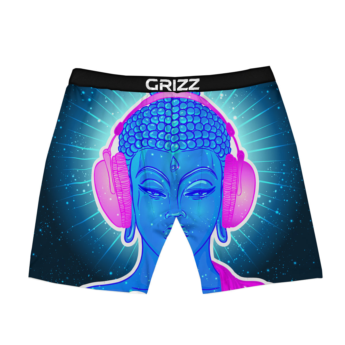 Buddha Psychedelic Print Boxer Briefs-grizzshop