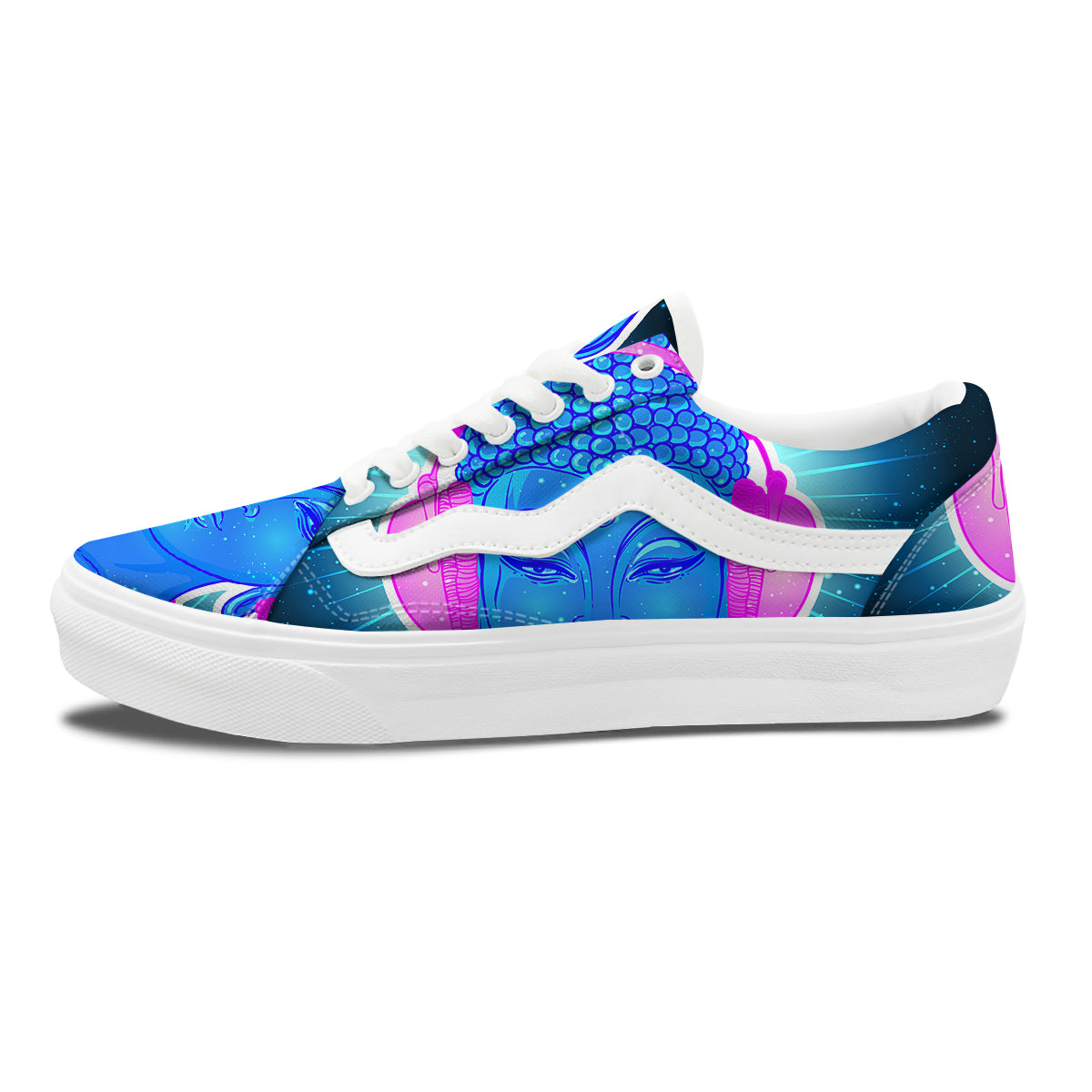 Buddha Psychedelic Print Skate Shoes-grizzshop