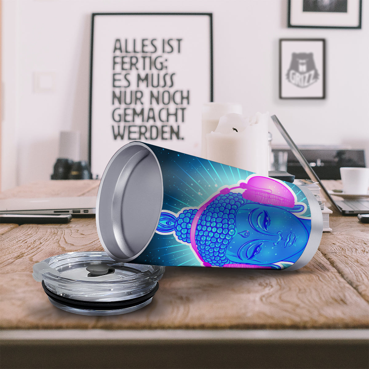 Buddha Psychedelic Print Tumbler-grizzshop
