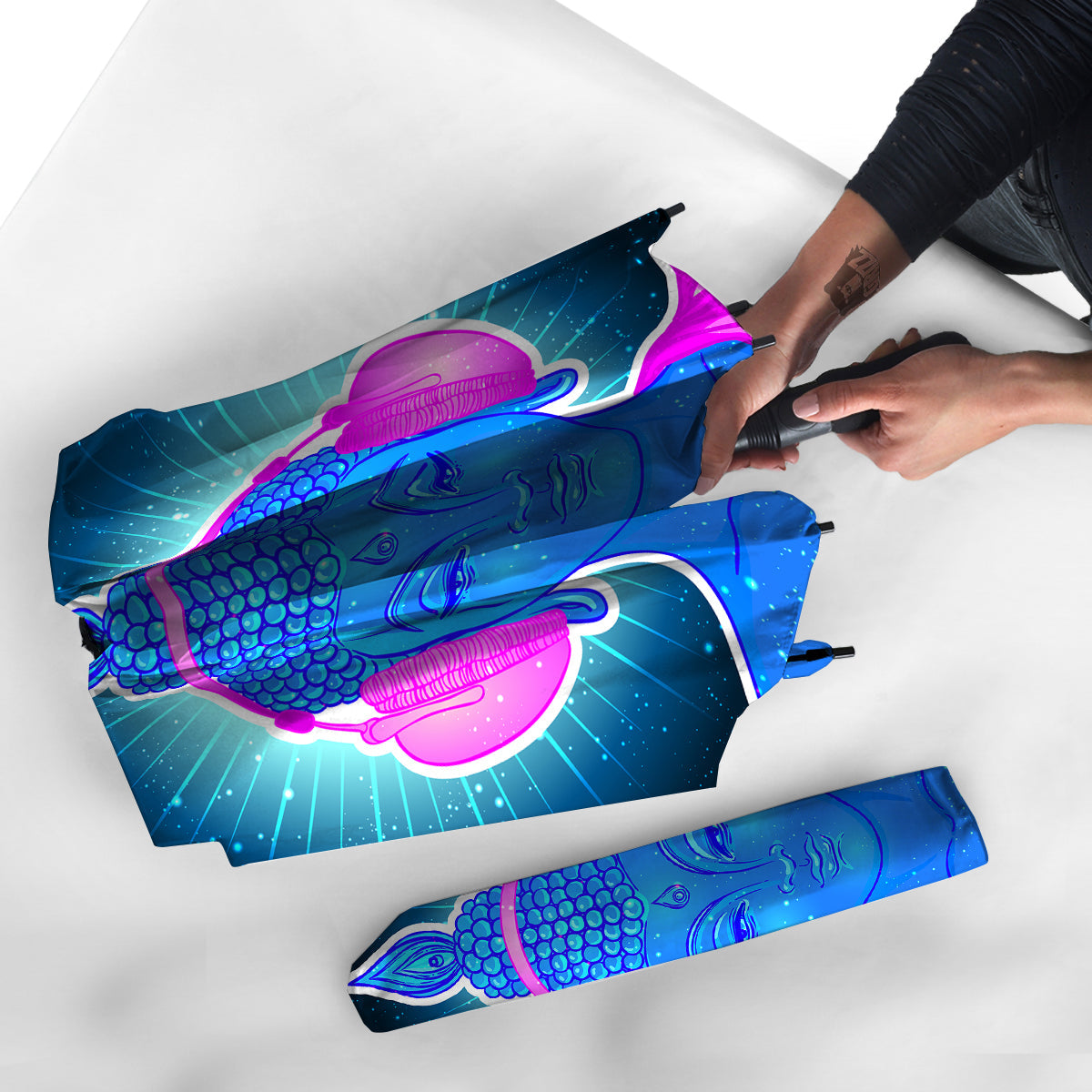 Buddha Psychedelic Print Umbrella-grizzshop