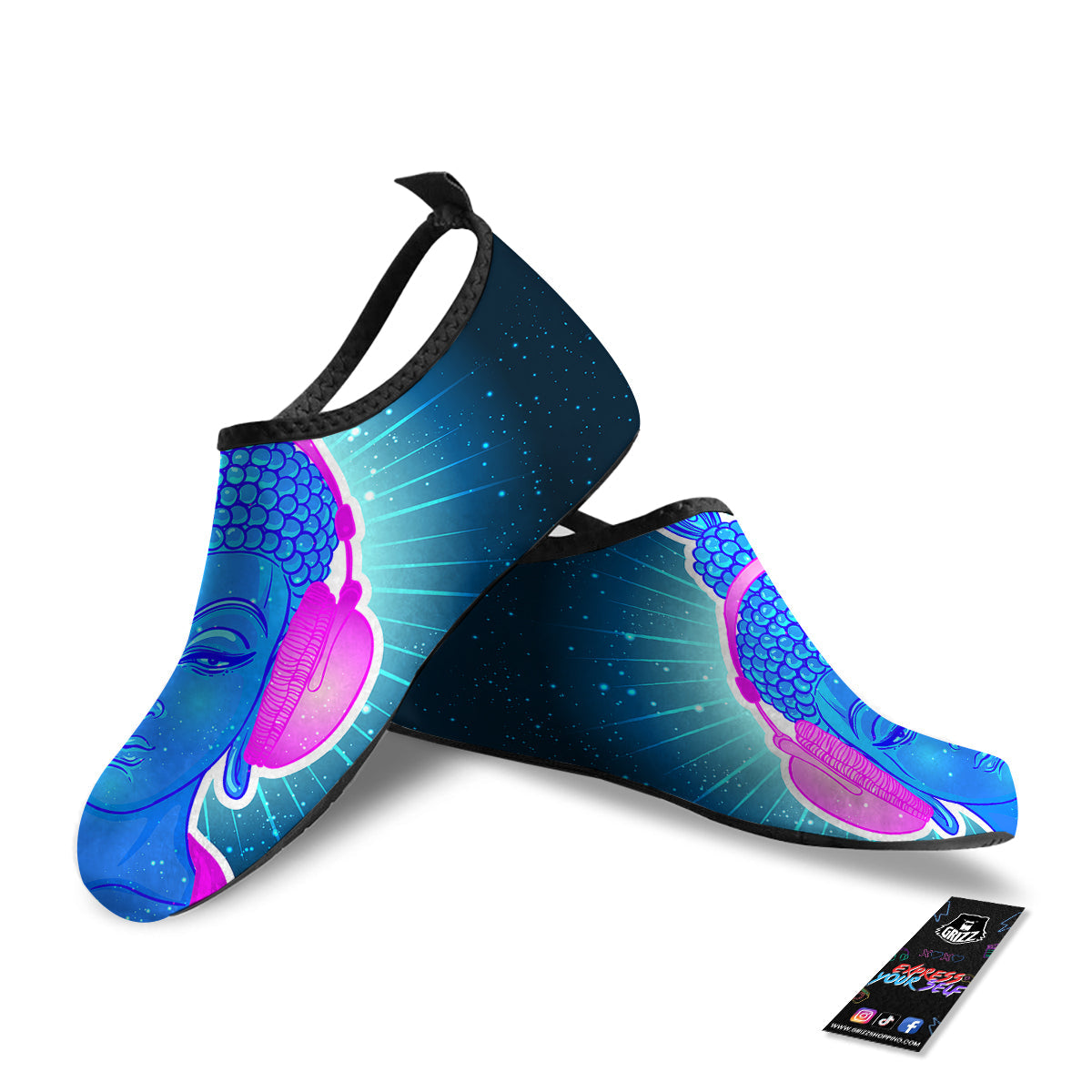 Buddha Psychedelic Print Water Shoes-grizzshop