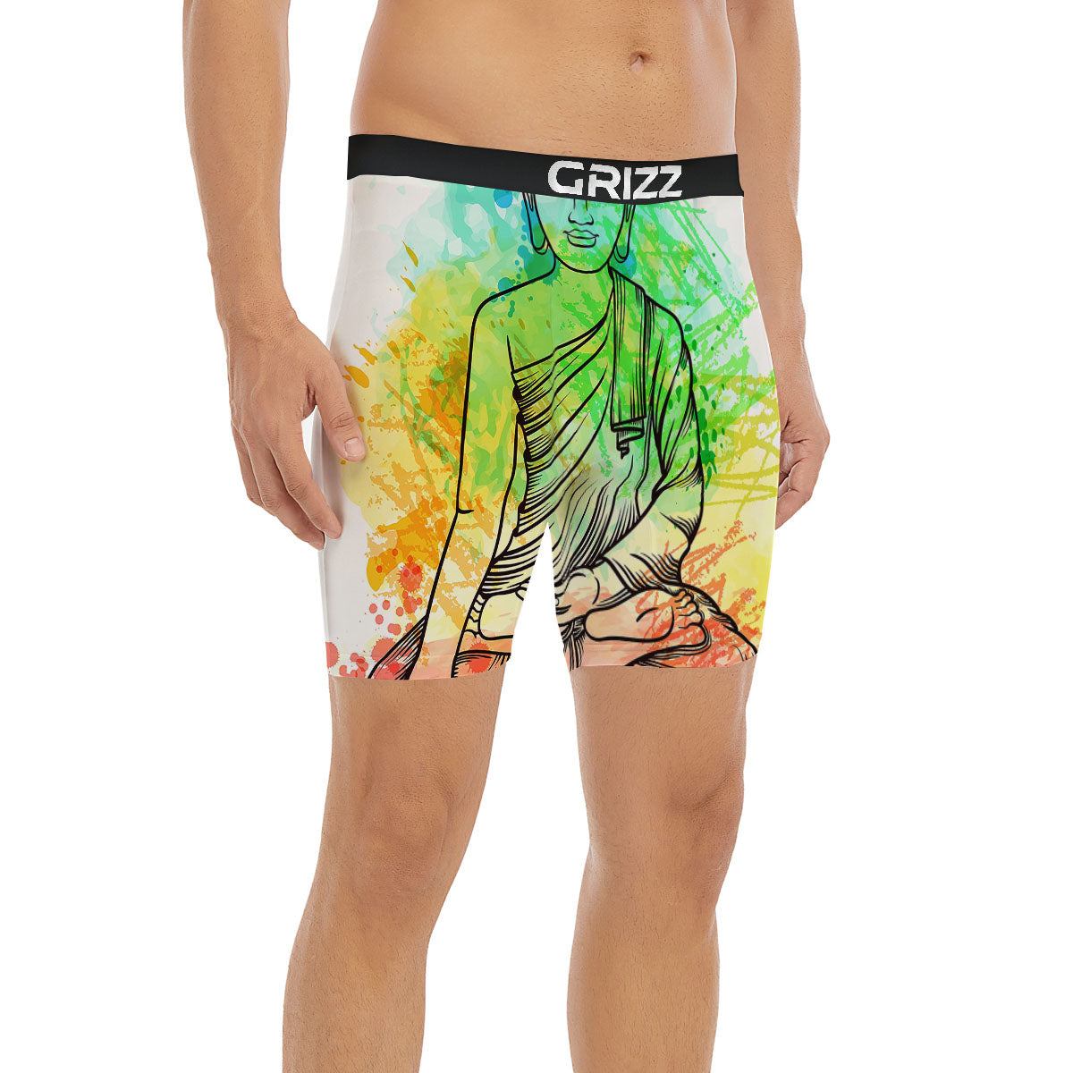 Buddha Reggae Print Boxer Briefs-grizzshop