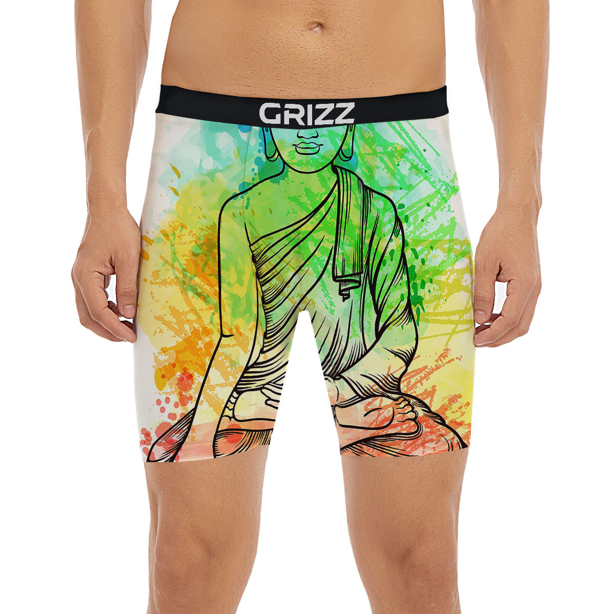 Buddha Reggae Print Boxer Briefs-grizzshop