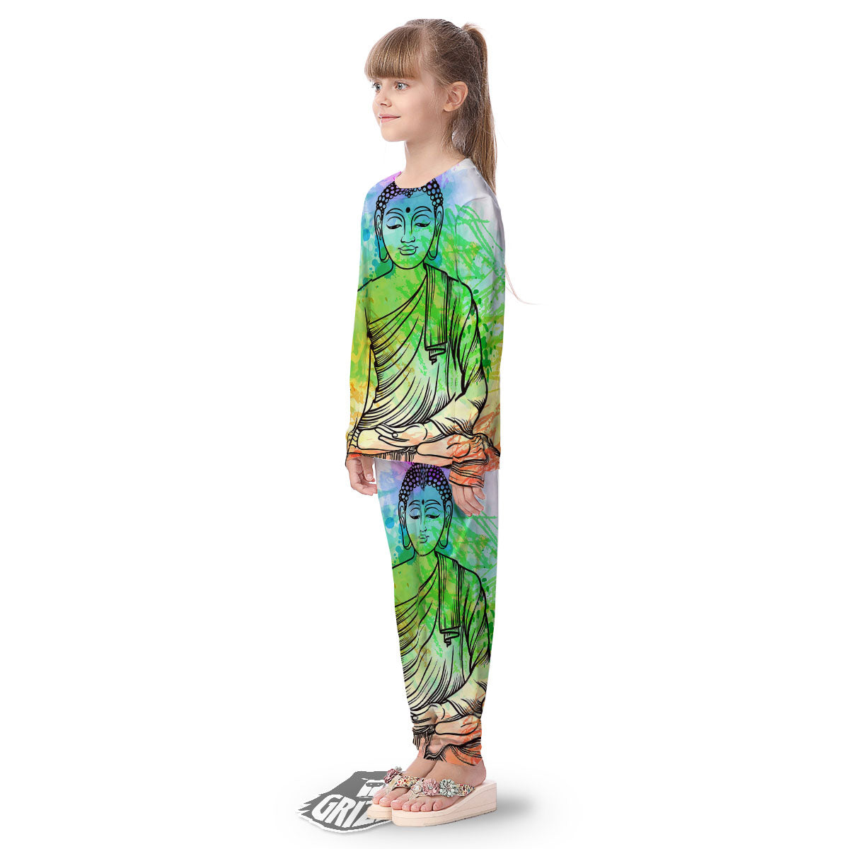 Buddha Reggae Print Kid's Pajamas-grizzshop