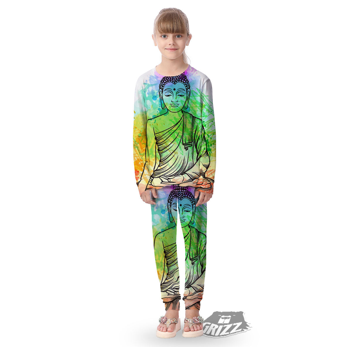 Buddha Reggae Print Kid's Pajamas-grizzshop