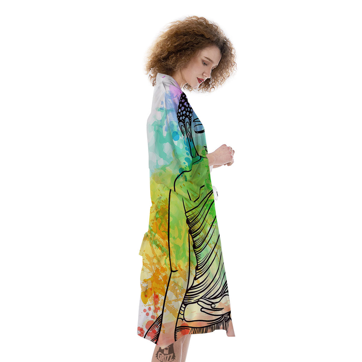 Buddha Reggae Print Kimono-grizzshop