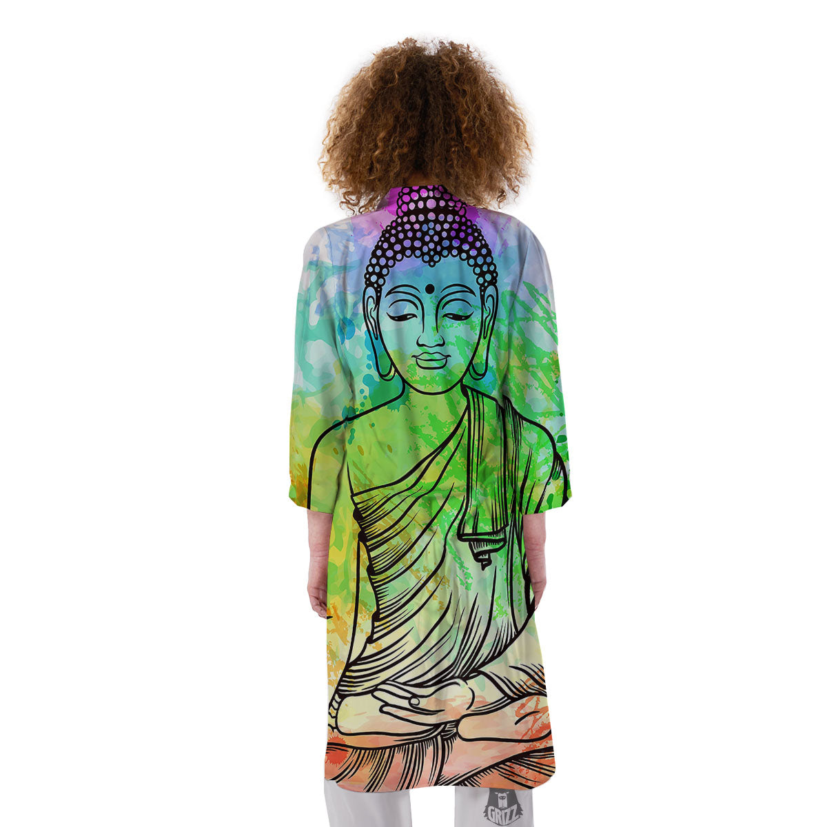 Buddha Reggae Print Kimono-grizzshop