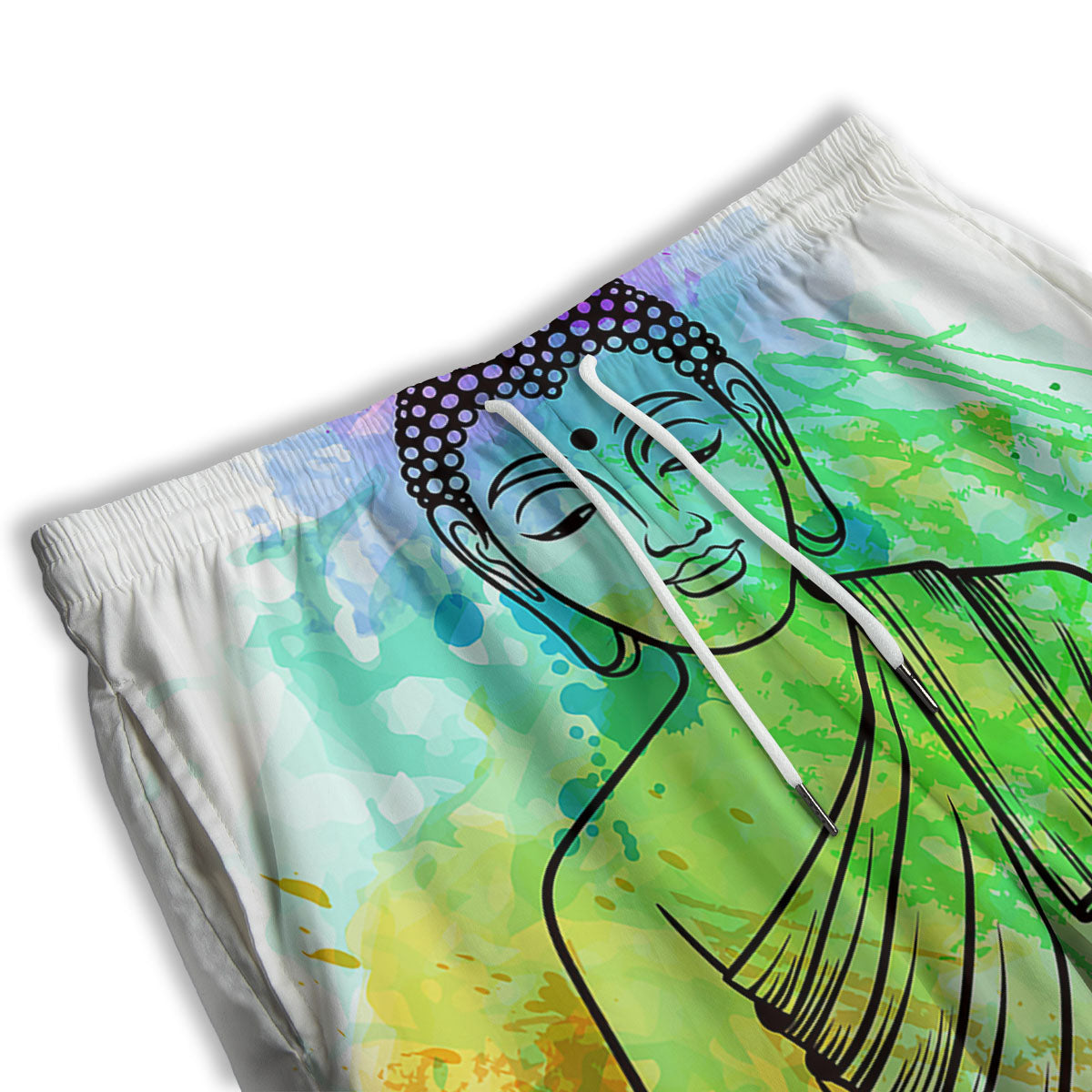 Buddha Reggae Print Men's Athletic Shorts-grizzshop
