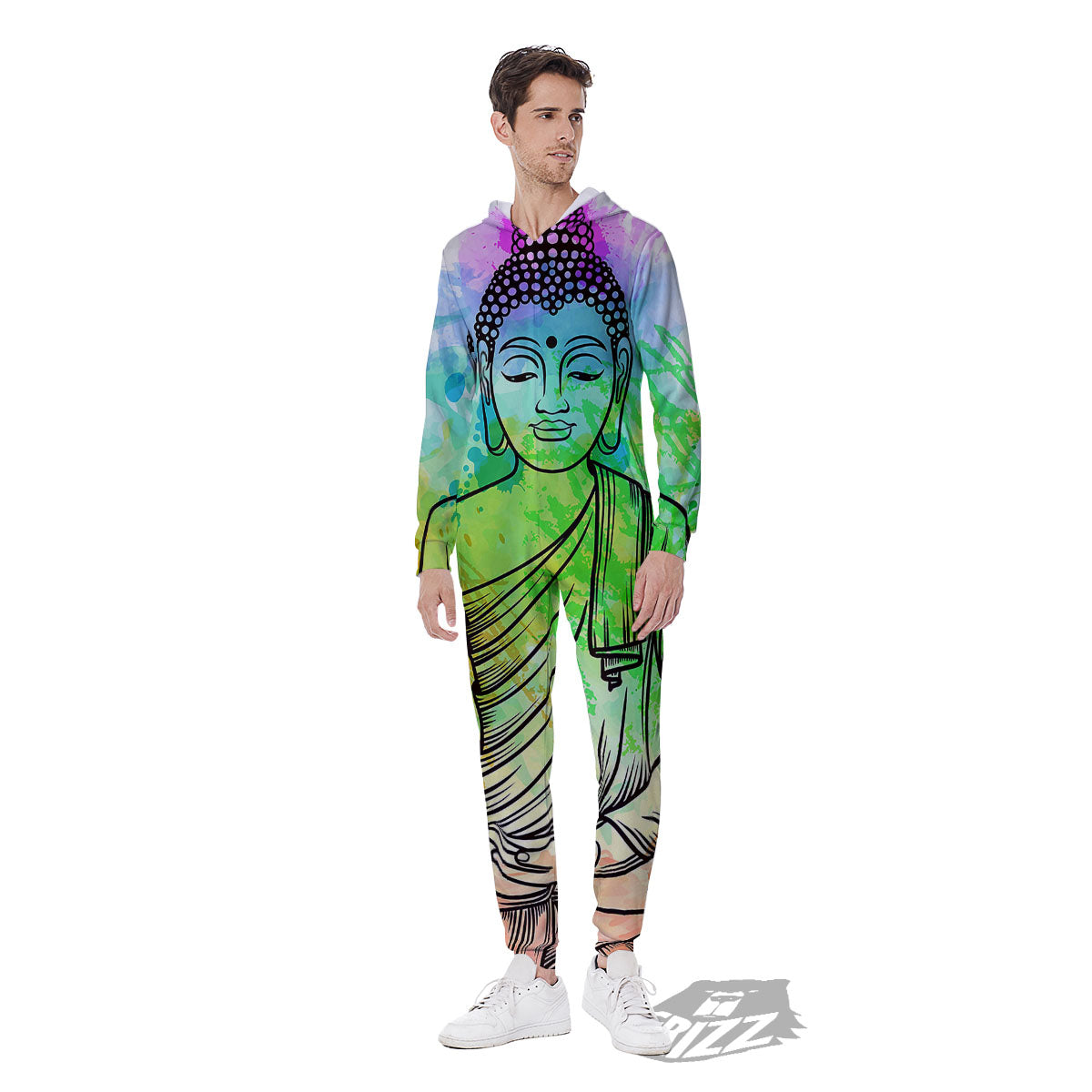 Buddha Reggae Print Men's Jumpsuit-grizzshop