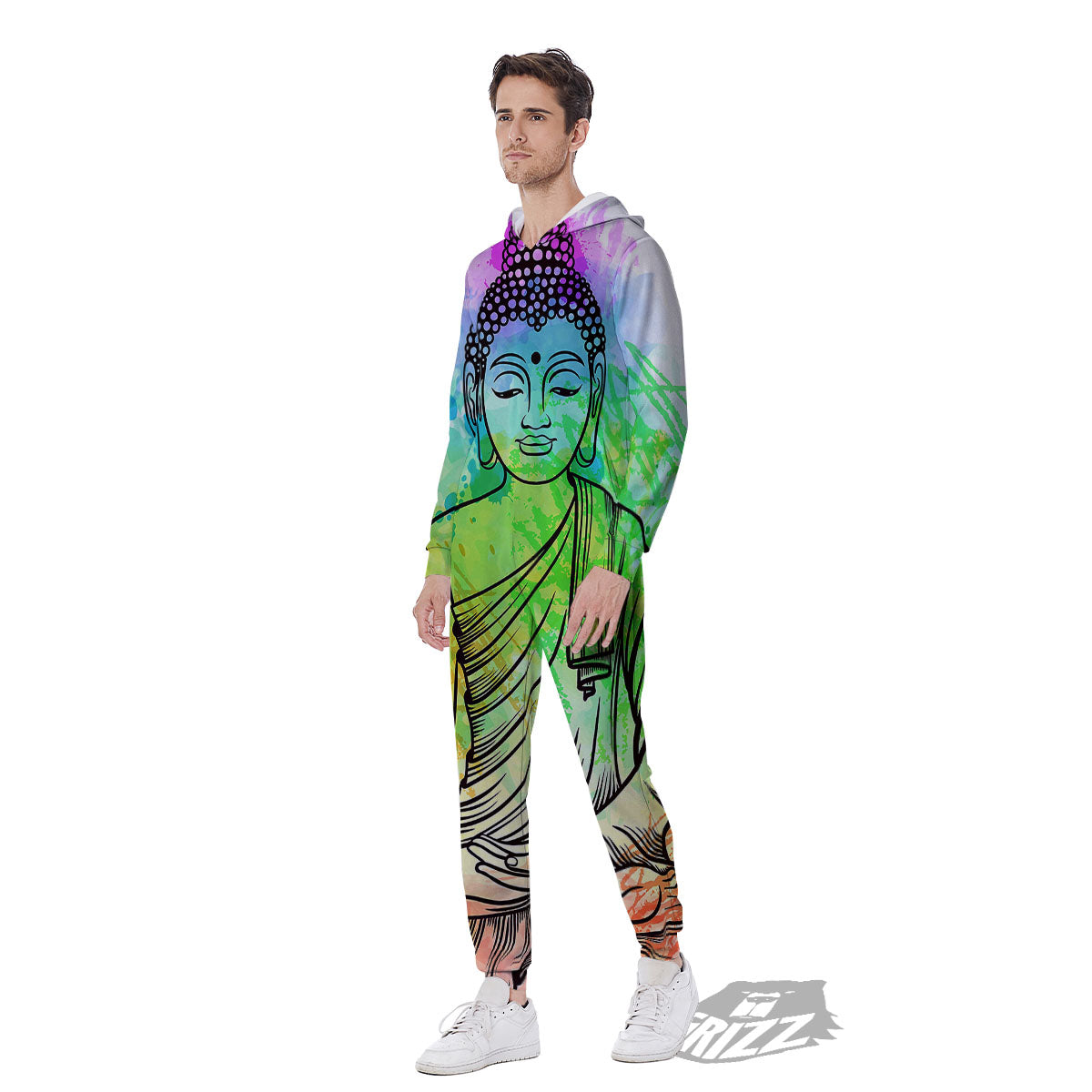 Buddha Reggae Print Men's Jumpsuit-grizzshop